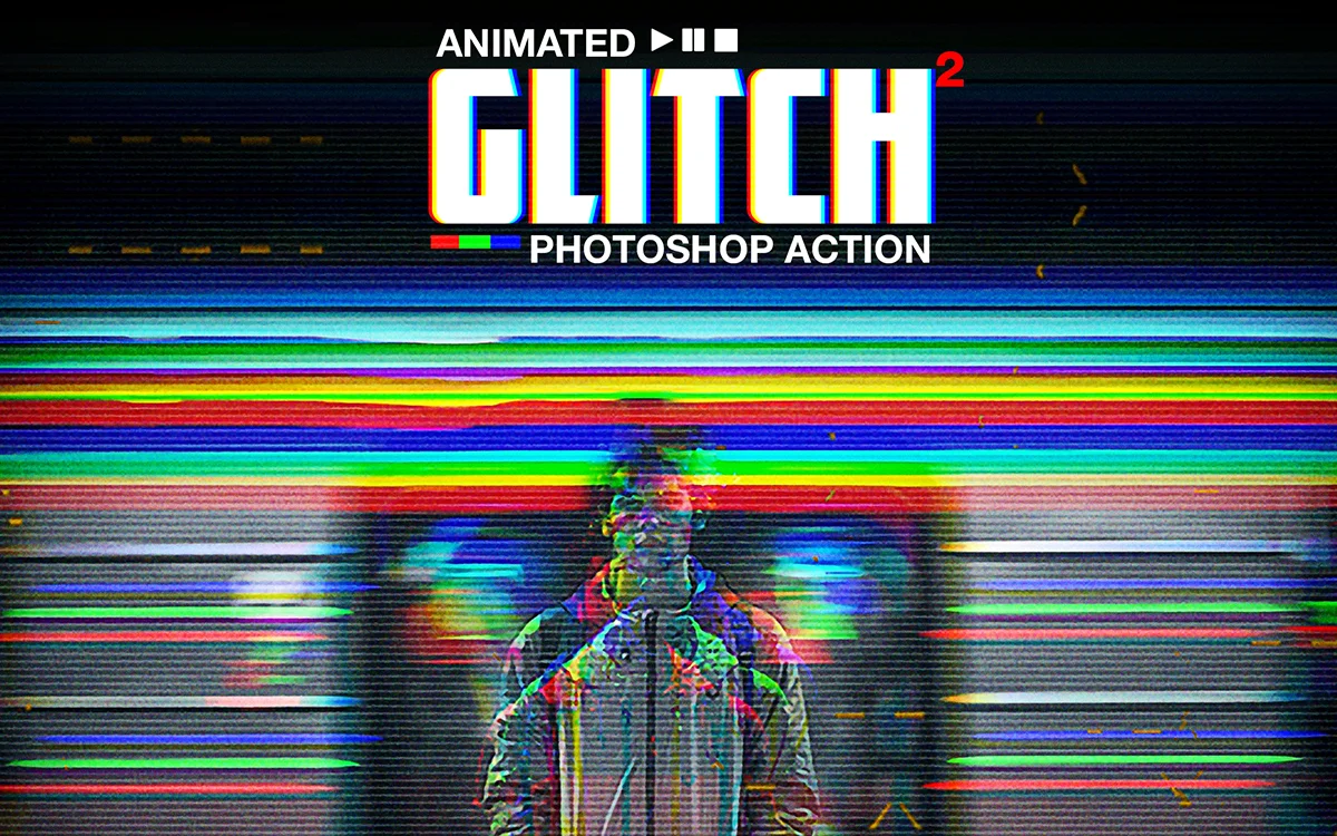 Animated Glitch 2 cover: glitch-distorted night street scene