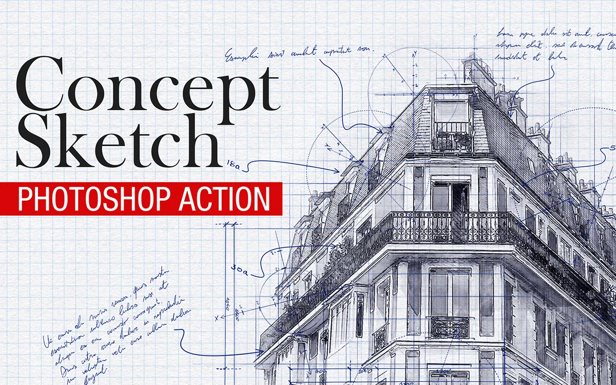 Concept Sketch cover: photo turned into an architectural pencil sketch