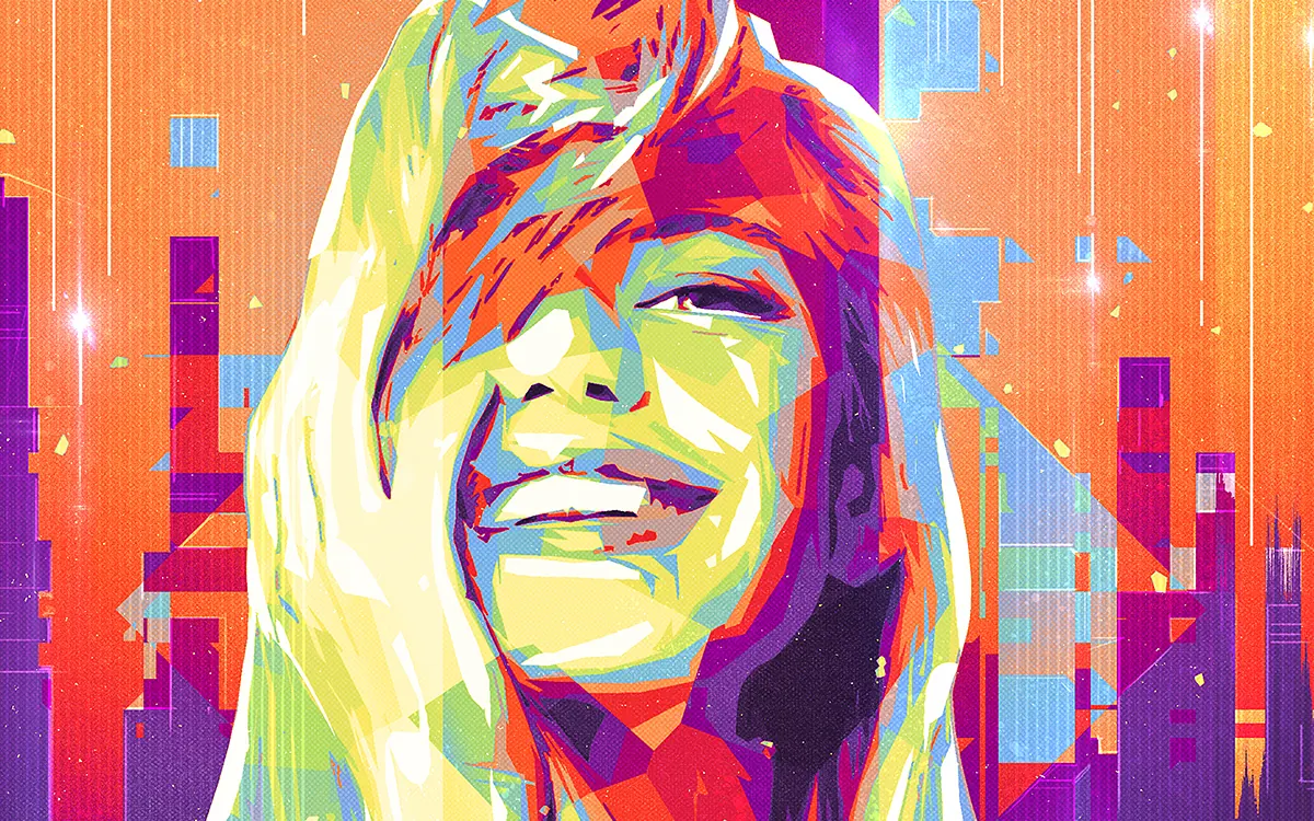 Modern Artist result: vibrant pop-art portrait